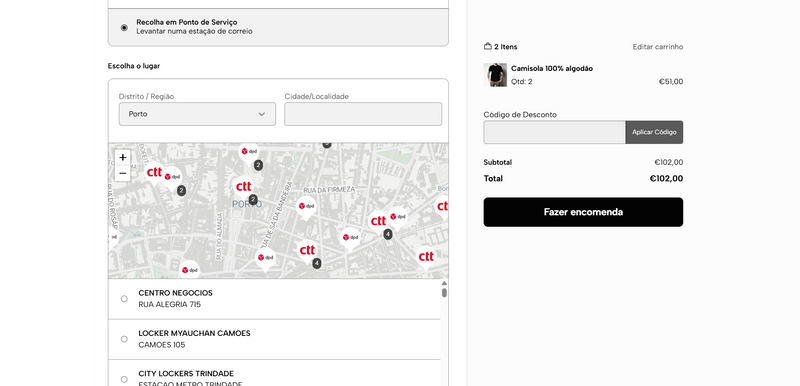 Mapa de Locais de Entrega