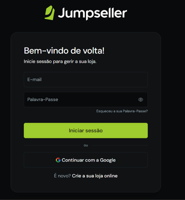 Botão Continuar com a Google na página de login