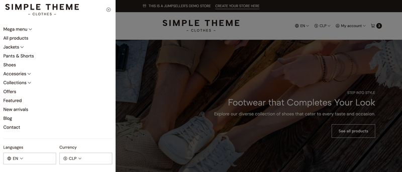 Menu Telemóvel do Tema