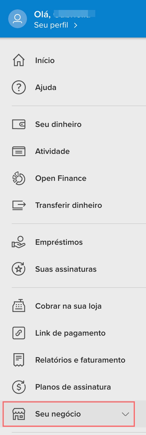 Menu seu negócio
