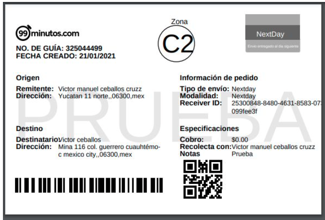 instrucciones de recogida