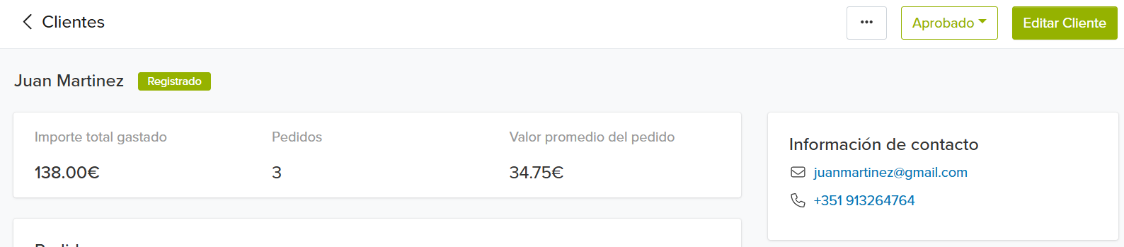 Navega a la sección Clientes