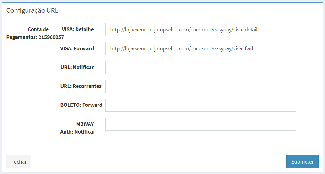 url configuration easypay