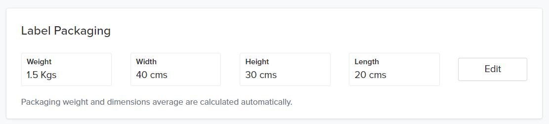 packaging dimensions