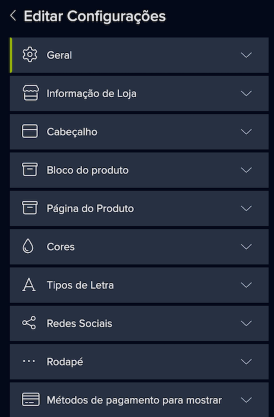 editar definições do tema