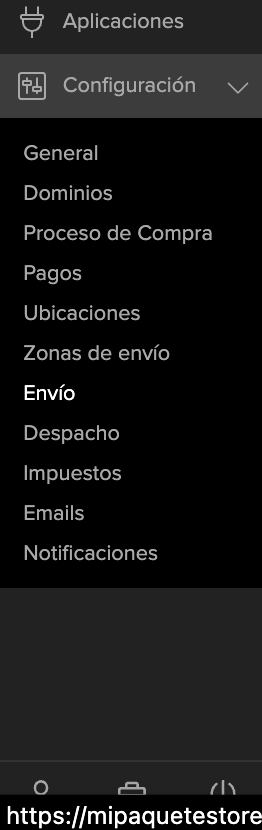 Panel de configuración