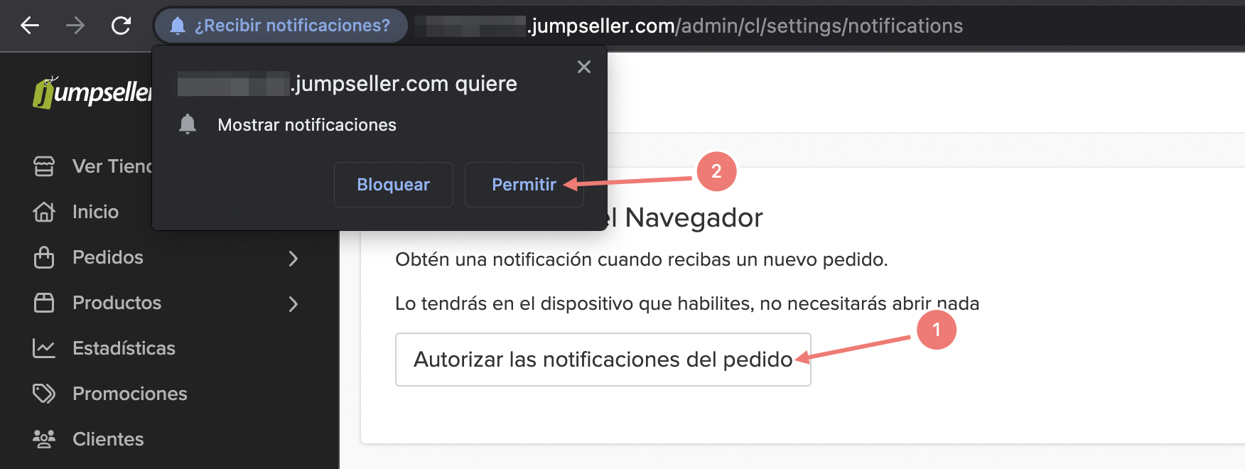 Permitir notificaciones