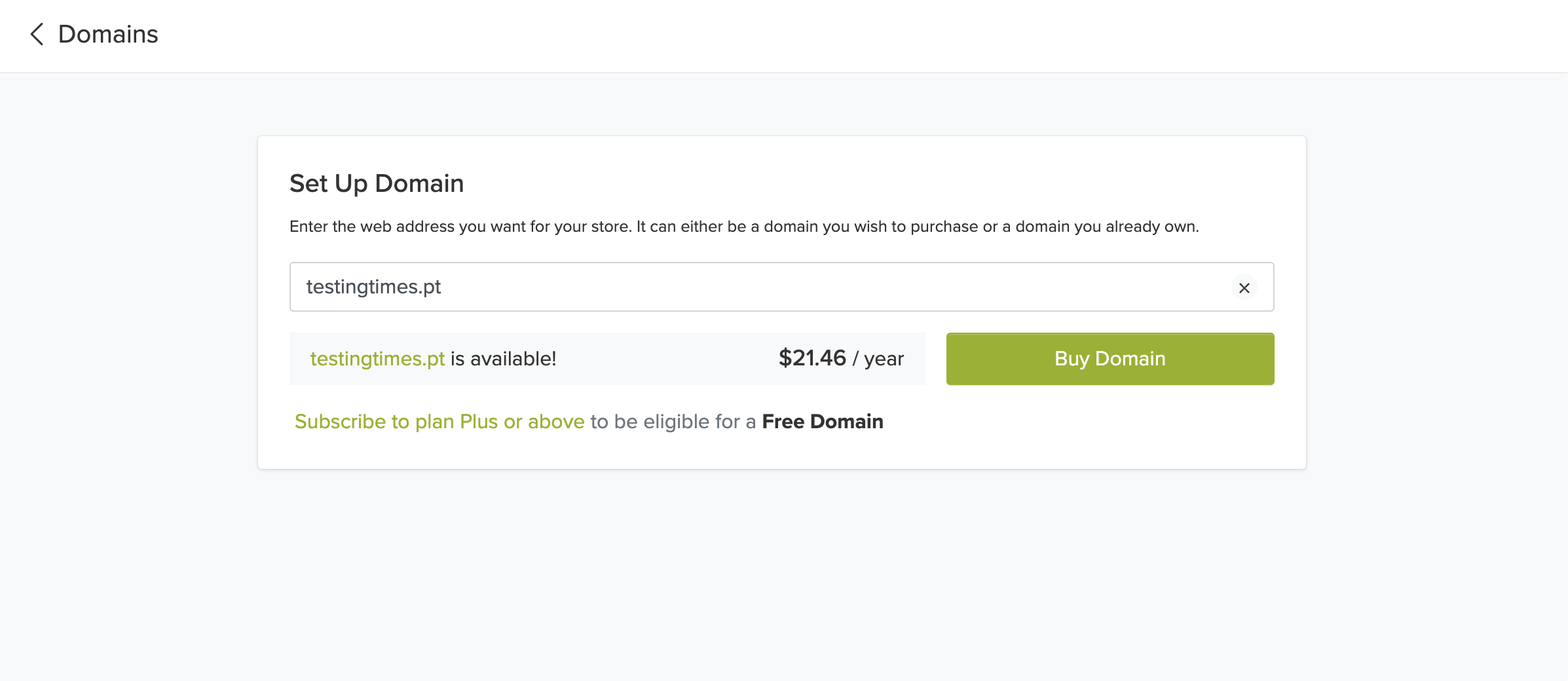 Available Domain to Purchase