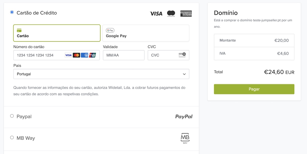 Pay for Domain