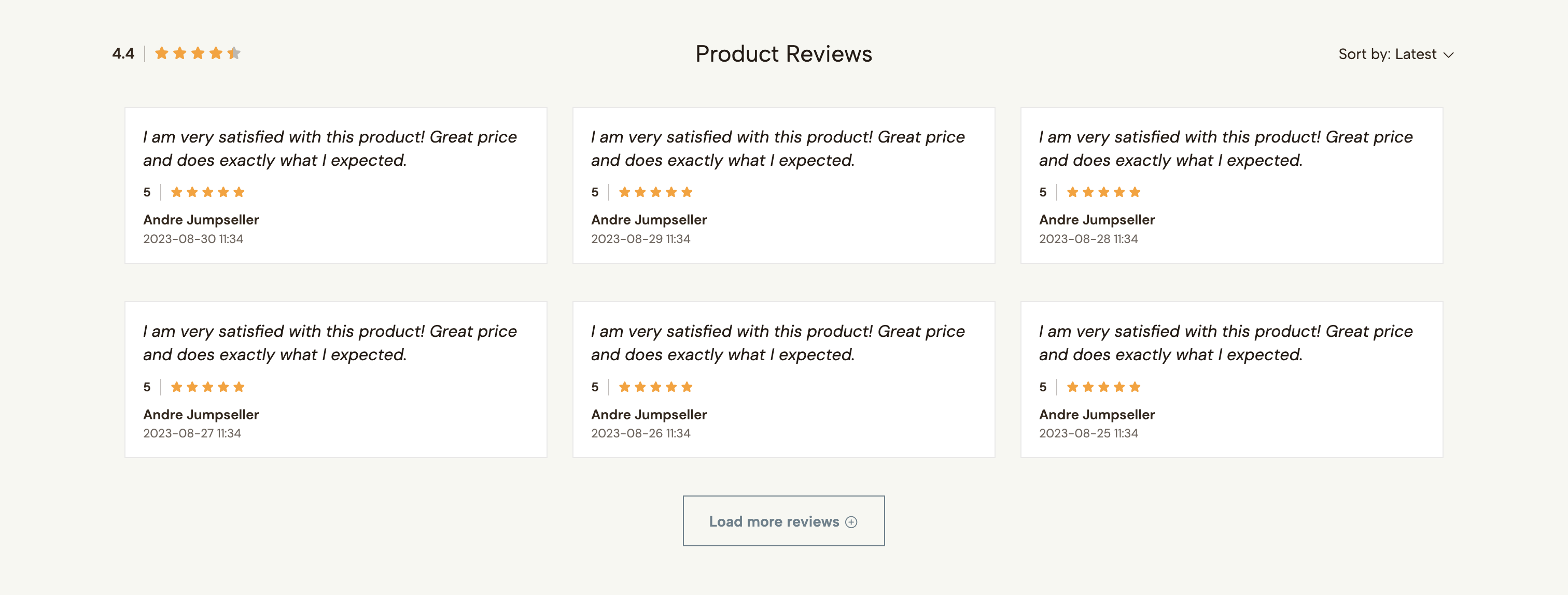 Product Revies component
