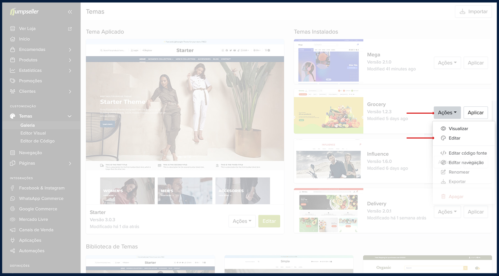 Open Visual Theme Editor on Draft Theme
