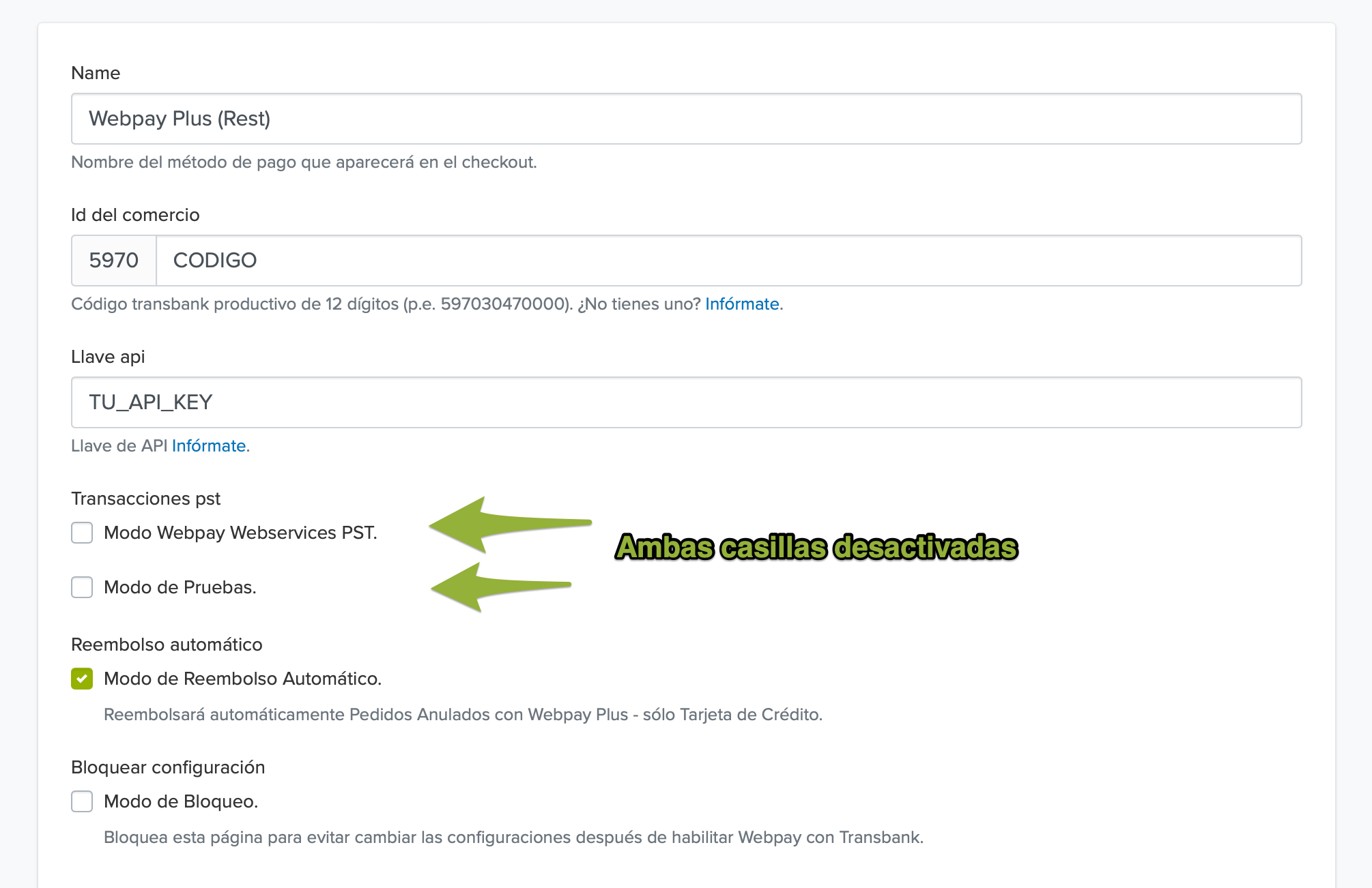Finalizar con el API Key